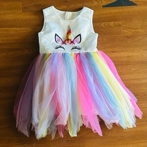 Amazing Valentines Easter Spring Birthday Unicorn Rainbow Tutu Dress for Girls
